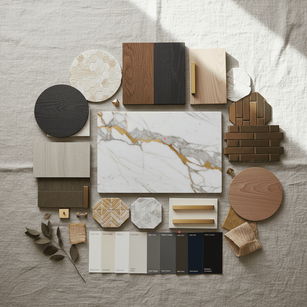 Kitchen and bath material selection boards