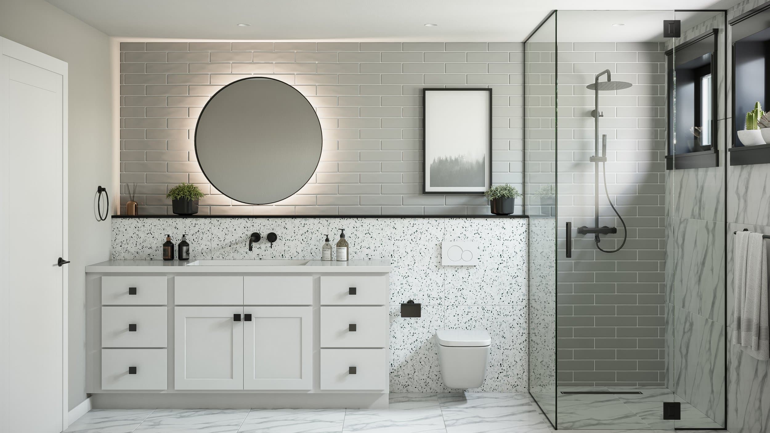 Bright white bathroom remodel