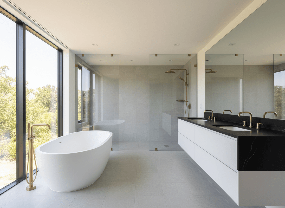 Luxury bathroom with freestanding tub
