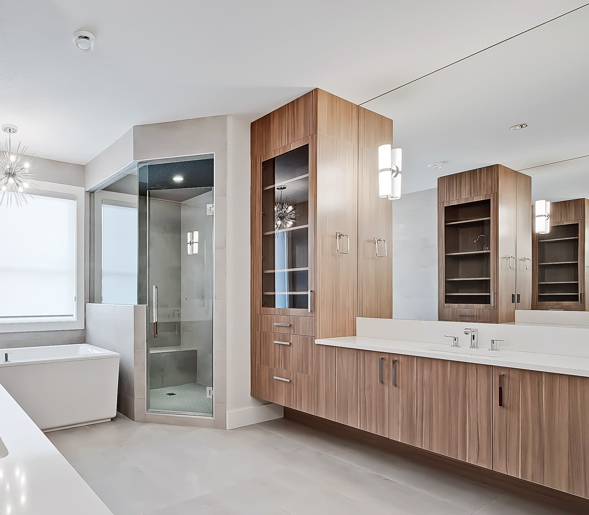 Walnut vanity bathroom