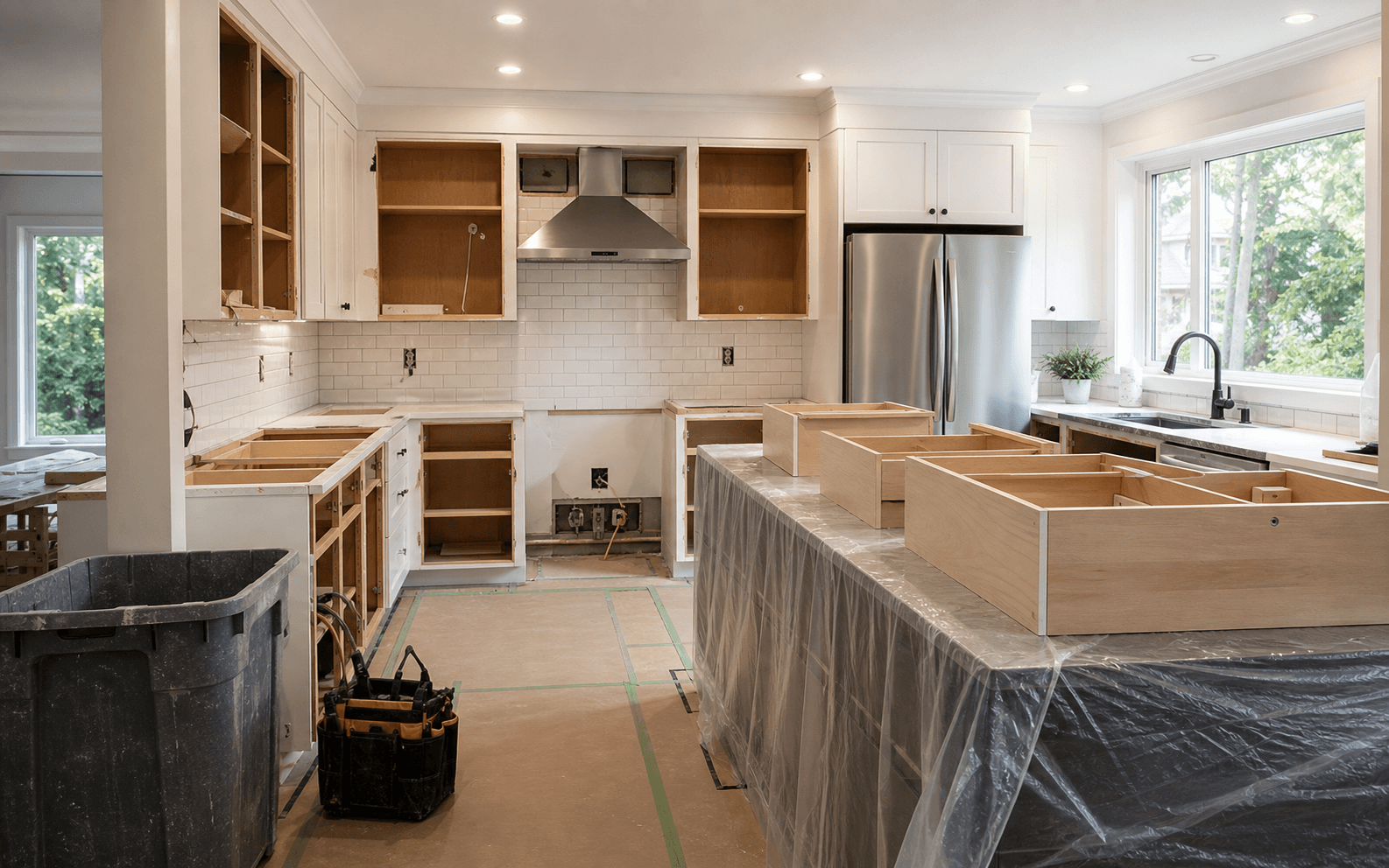 DAY 1 Pack-Out & Demo kitchen remodel timeline