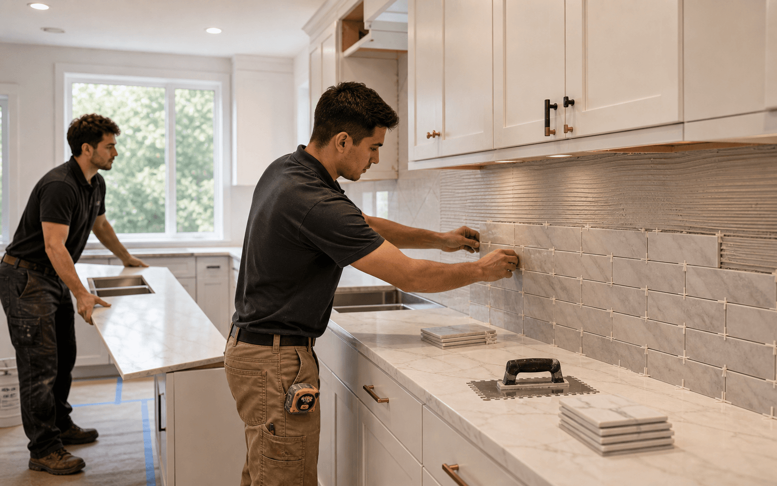 DAY 7 Stone & Tile kitchen remodel timeline
